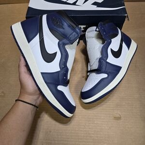 Jordan Men's Navy and White Athletic Shoes